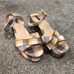 Forever21 Plaid Chunky Heels Size 11